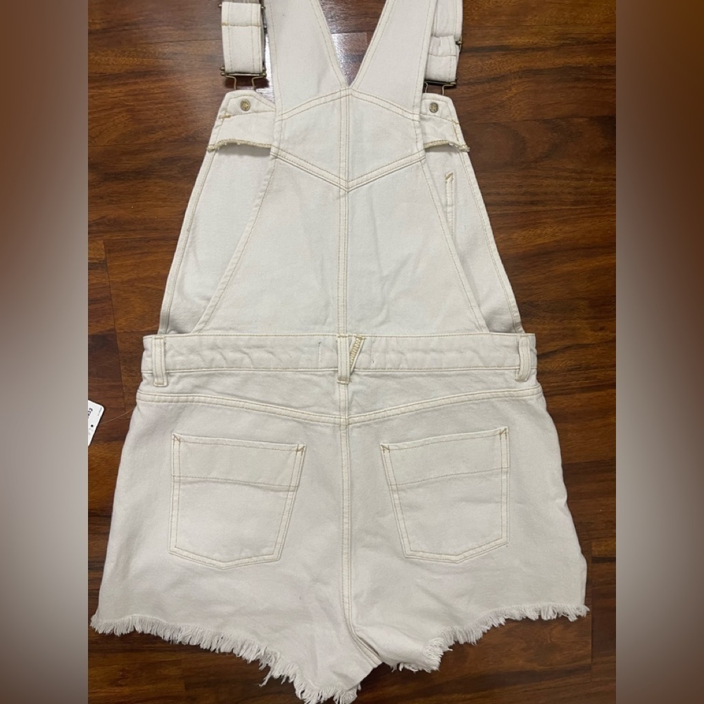 ☀️ Free People Sunkissed Denim Short Overalls | Ivory | NWT | Multiple Sizes☀️ F - Picture 7 of 8